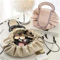 Luxury Drawstring Makeup Bag – Versatile Portable Beauty Pouch with Stylish Handle